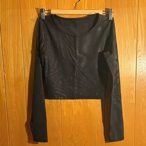 lululemon athletica Black Long Sleeve Crop Top
